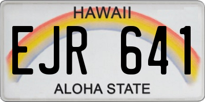 HI license plate EJR641