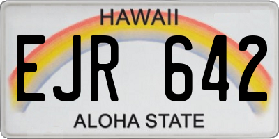 HI license plate EJR642