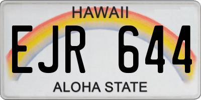 HI license plate EJR644