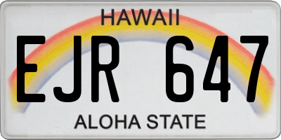 HI license plate EJR647