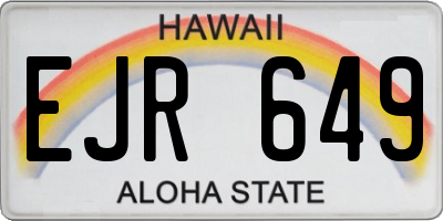 HI license plate EJR649