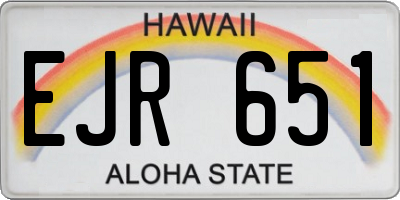 HI license plate EJR651