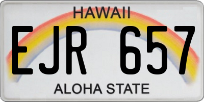 HI license plate EJR657