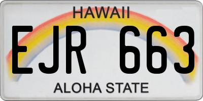 HI license plate EJR663