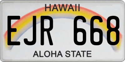HI license plate EJR668