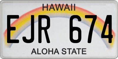HI license plate EJR674