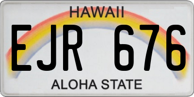HI license plate EJR676