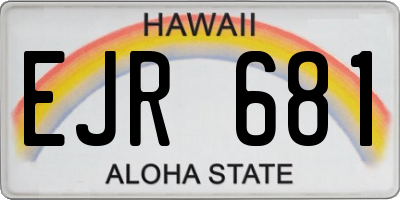HI license plate EJR681