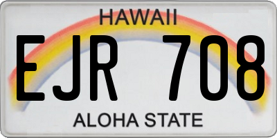 HI license plate EJR708