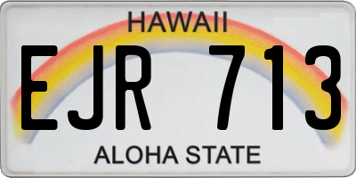 HI license plate EJR713