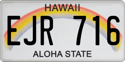 HI license plate EJR716