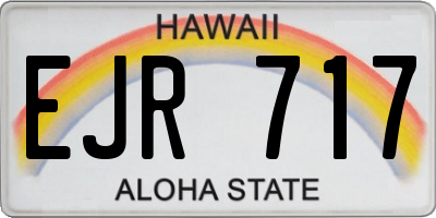 HI license plate EJR717