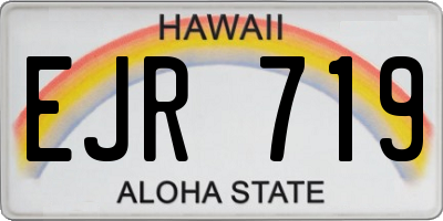 HI license plate EJR719