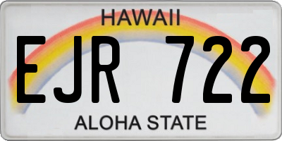 HI license plate EJR722