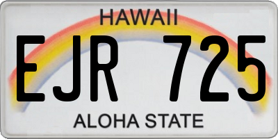 HI license plate EJR725