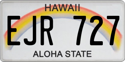 HI license plate EJR727