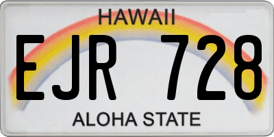 HI license plate EJR728