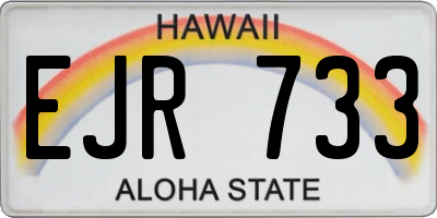 HI license plate EJR733