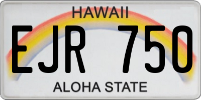 HI license plate EJR750