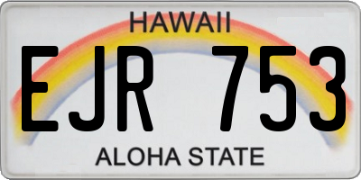 HI license plate EJR753