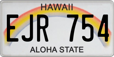 HI license plate EJR754