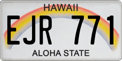 HI license plate EJR771