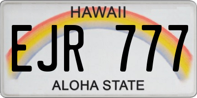 HI license plate EJR777