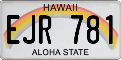 HI license plate EJR781