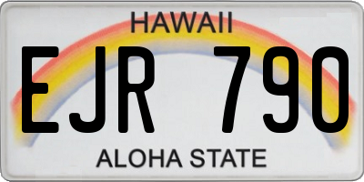 HI license plate EJR790