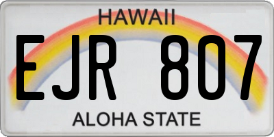 HI license plate EJR807