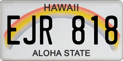 HI license plate EJR818