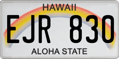 HI license plate EJR830