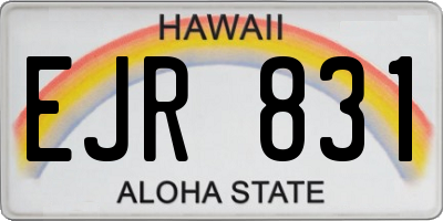 HI license plate EJR831