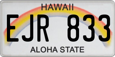 HI license plate EJR833