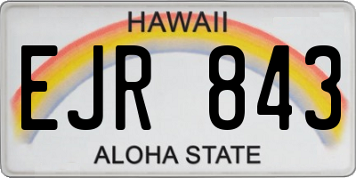 HI license plate EJR843