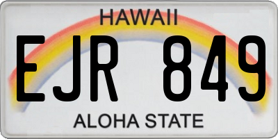 HI license plate EJR849