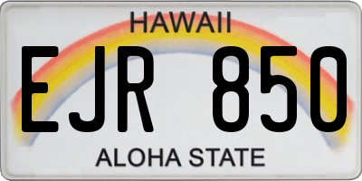 HI license plate EJR850