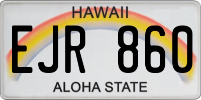 HI license plate EJR860