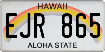 HI license plate EJR865