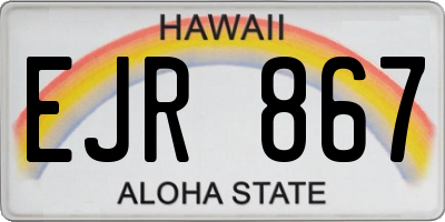 HI license plate EJR867