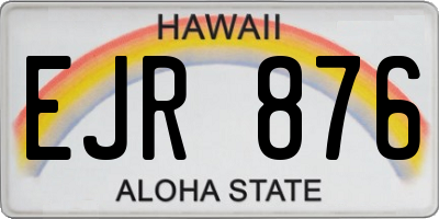 HI license plate EJR876