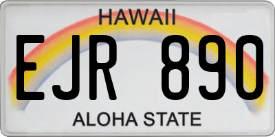 HI license plate EJR890