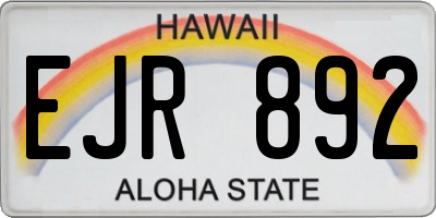 HI license plate EJR892
