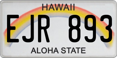 HI license plate EJR893