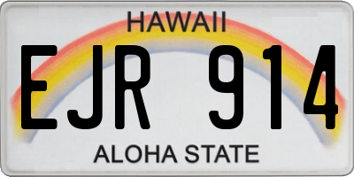HI license plate EJR914