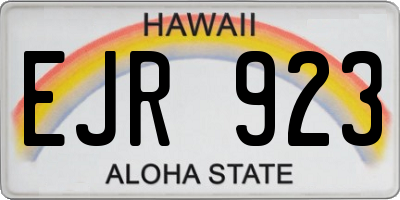 HI license plate EJR923