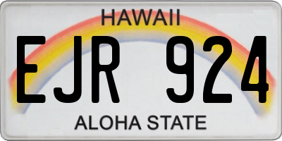 HI license plate EJR924