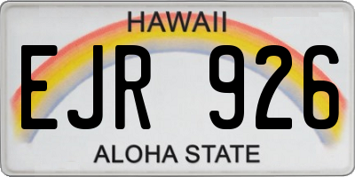 HI license plate EJR926