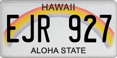 HI license plate EJR927