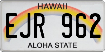 HI license plate EJR962